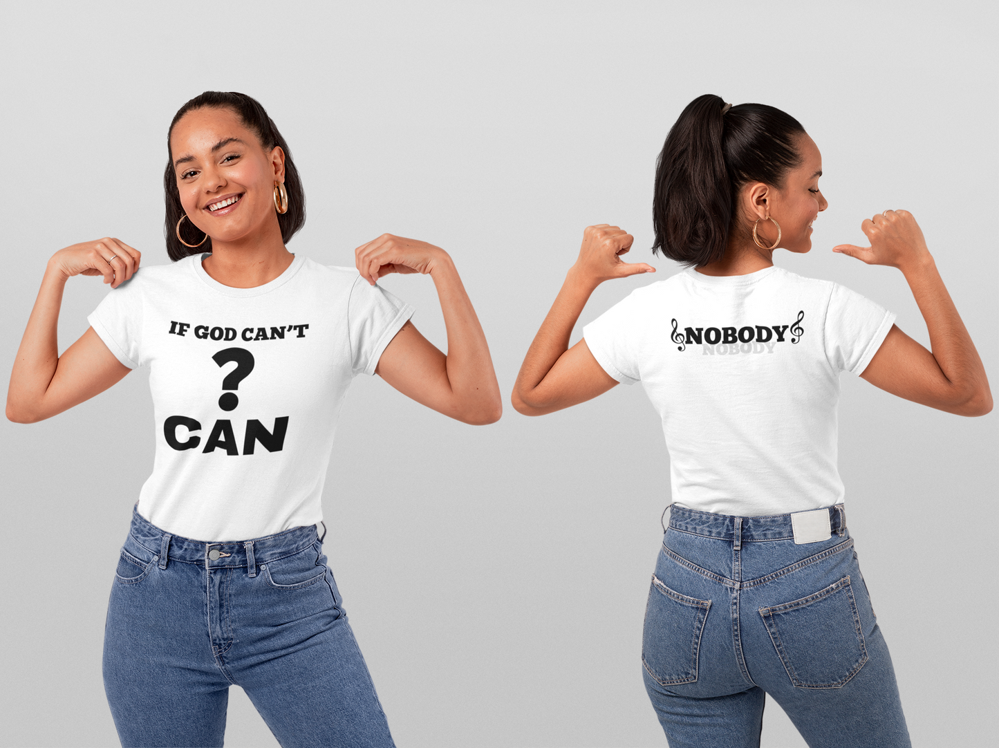 If GOD can"t who can? NOBODY (UNISEX T-SHIRT)