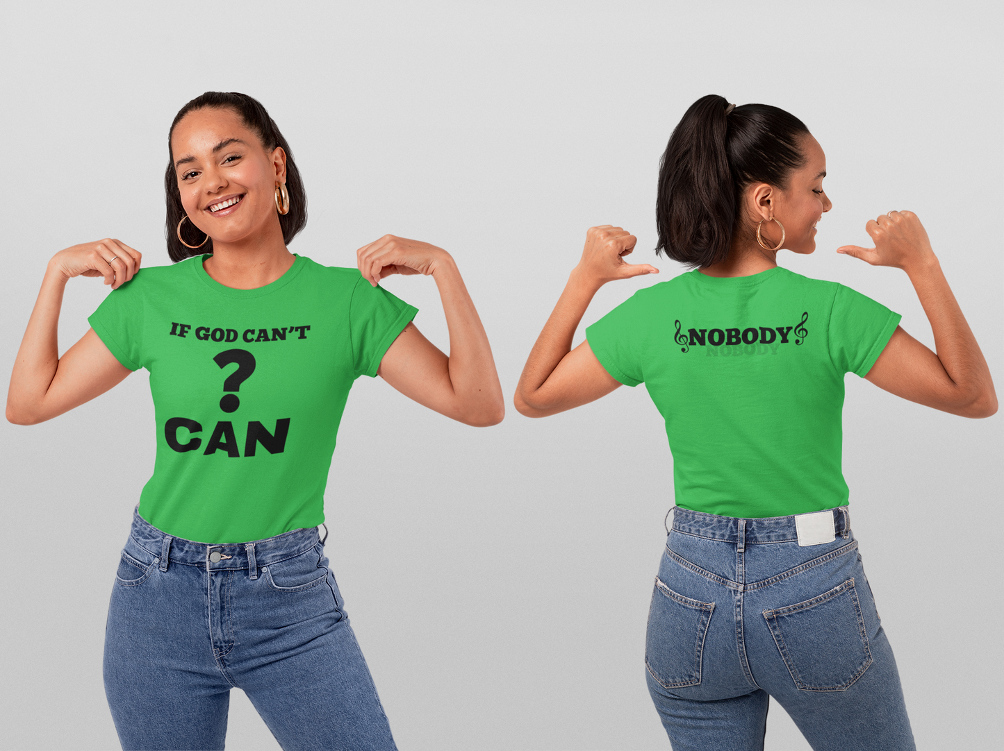 If GOD can"t who can? NOBODY (UNISEX T-SHIRT)